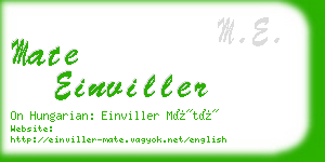 mate einviller business card